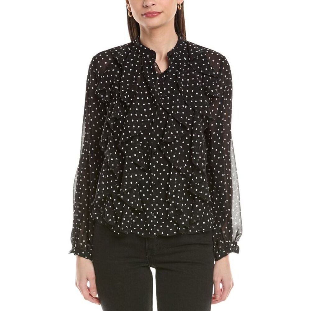To My Lovers Womens  Dot Blouse, Black
